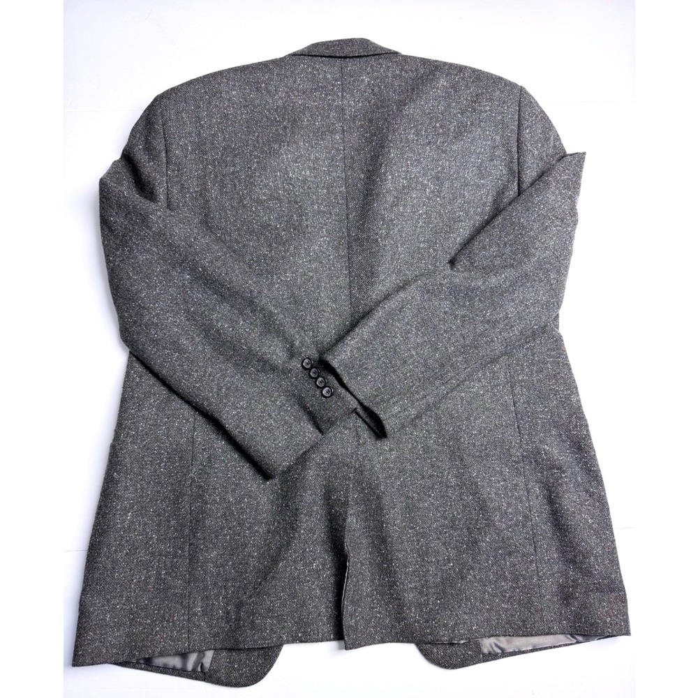 John Bartlett Mens 42R Blazer Charcoal Grey Salt Pepper Two Button Sport Coat - Picture 2 of 9